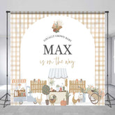 Aperturee Aperturee Locally Grown Baby Shower Backdrop Farmers Market and Vegetable Stand Personalized Little Sprout Welcome Sign